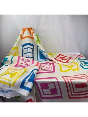 Ruth Adler Schnee Designs Geometric Print Silk Scarf